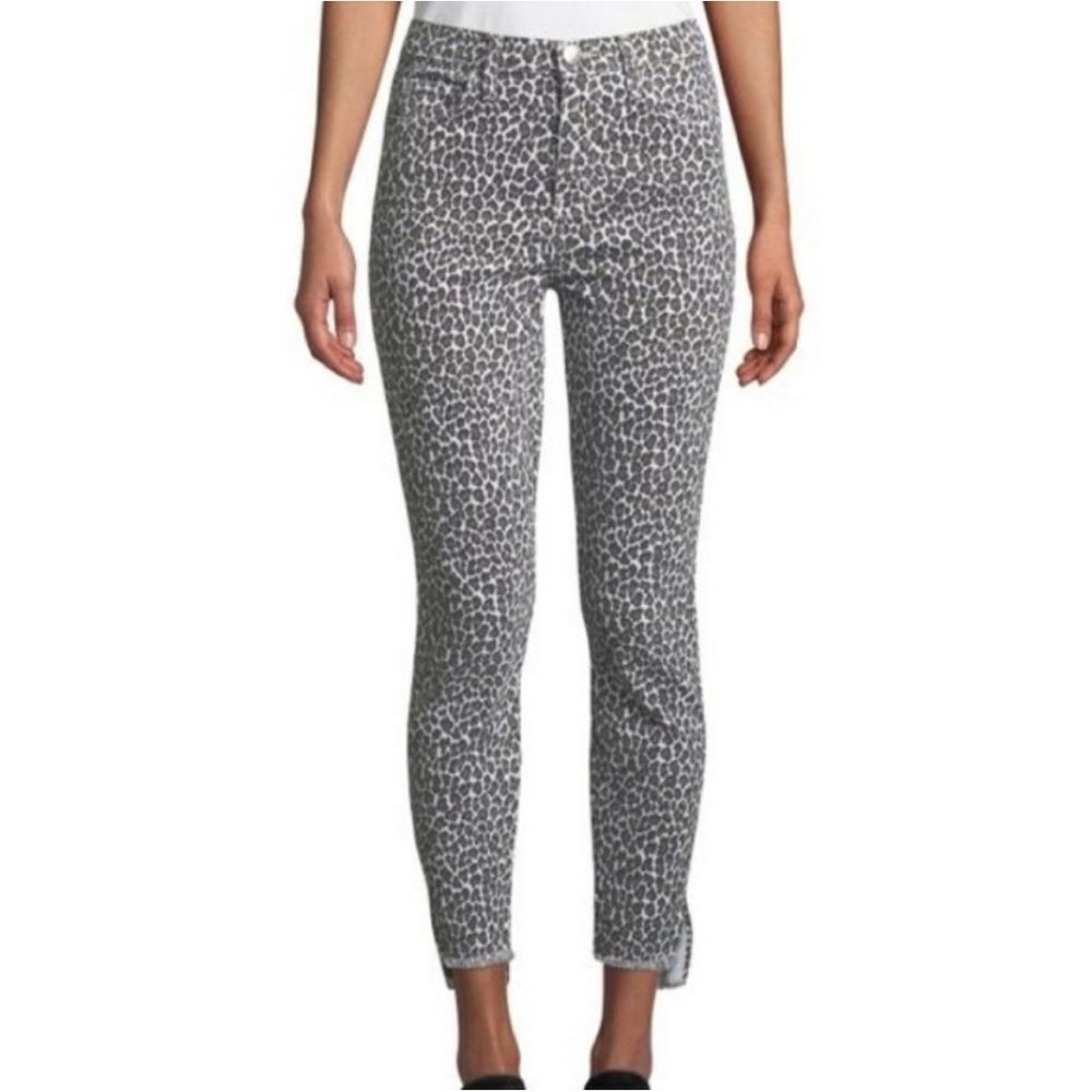 CURRENT ELLIOT High-Rise Snow Leopard Jeans Sz 28 Cheetah Animal Print